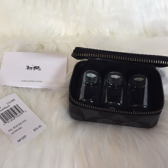 Coach Black Monogram Pill Box - Picture 3 of 5
